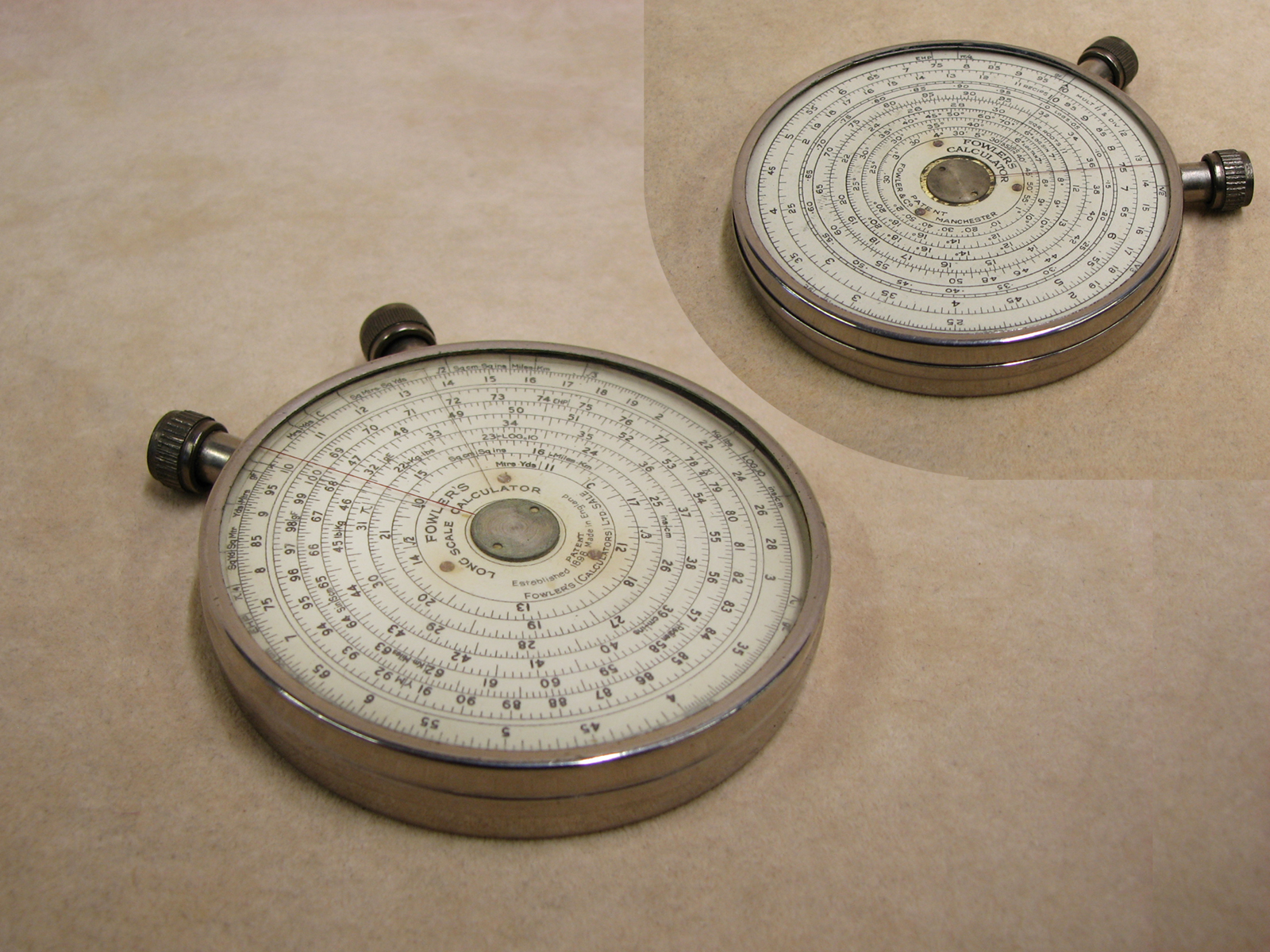 Fowler's double sided Long Scale Calculator with case